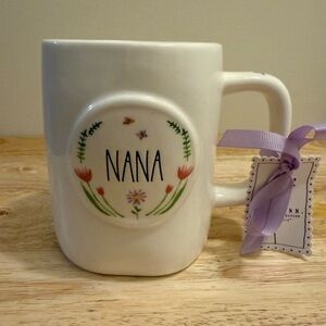 Rae Dunn Floral Nana Mug With Butterflies on handle